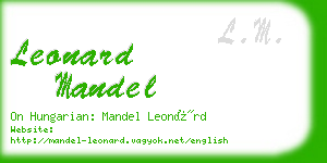 leonard mandel business card